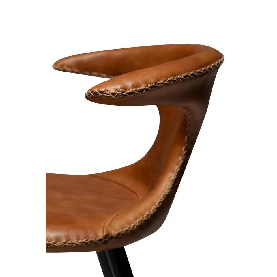 Hioshop Flair Dan-Form counterstoel echt leer bruin