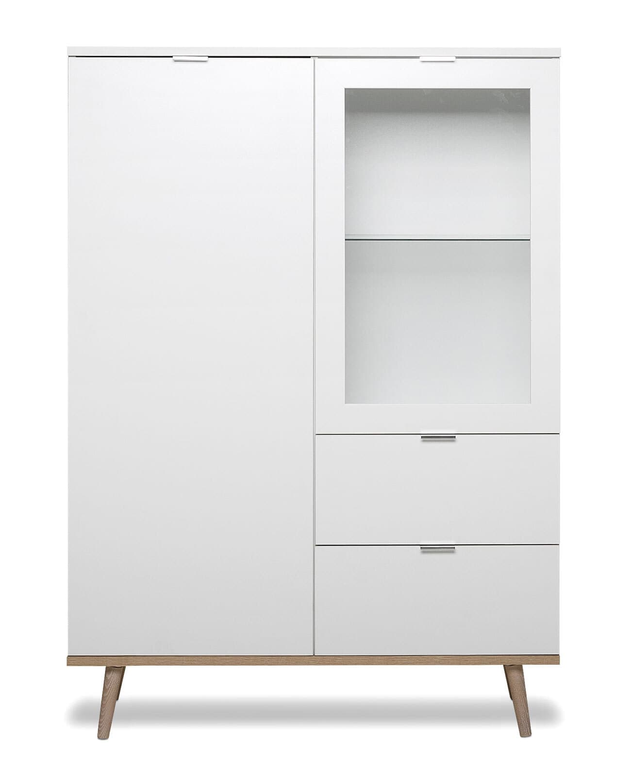 Highboard GÖTEBORG 100 x 140 cm weiß/ braun