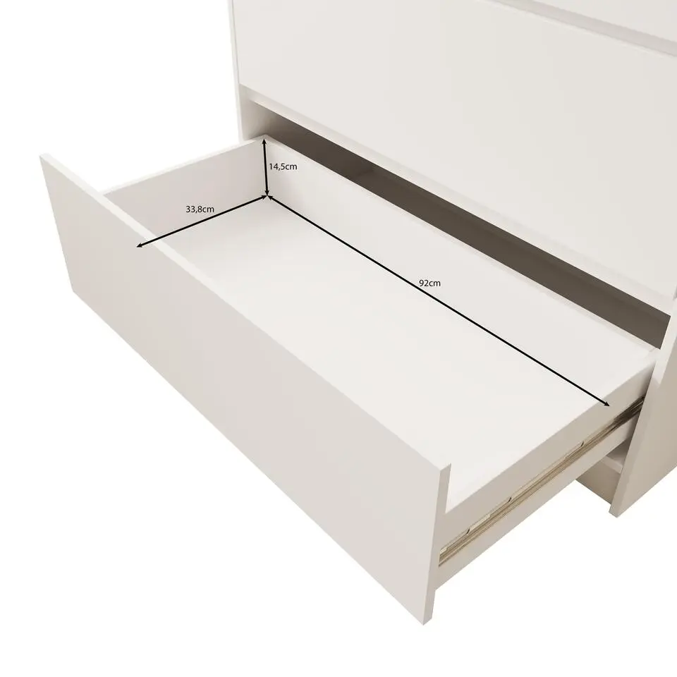 Meubella - Ladekast Brett - Wit - 99 cm