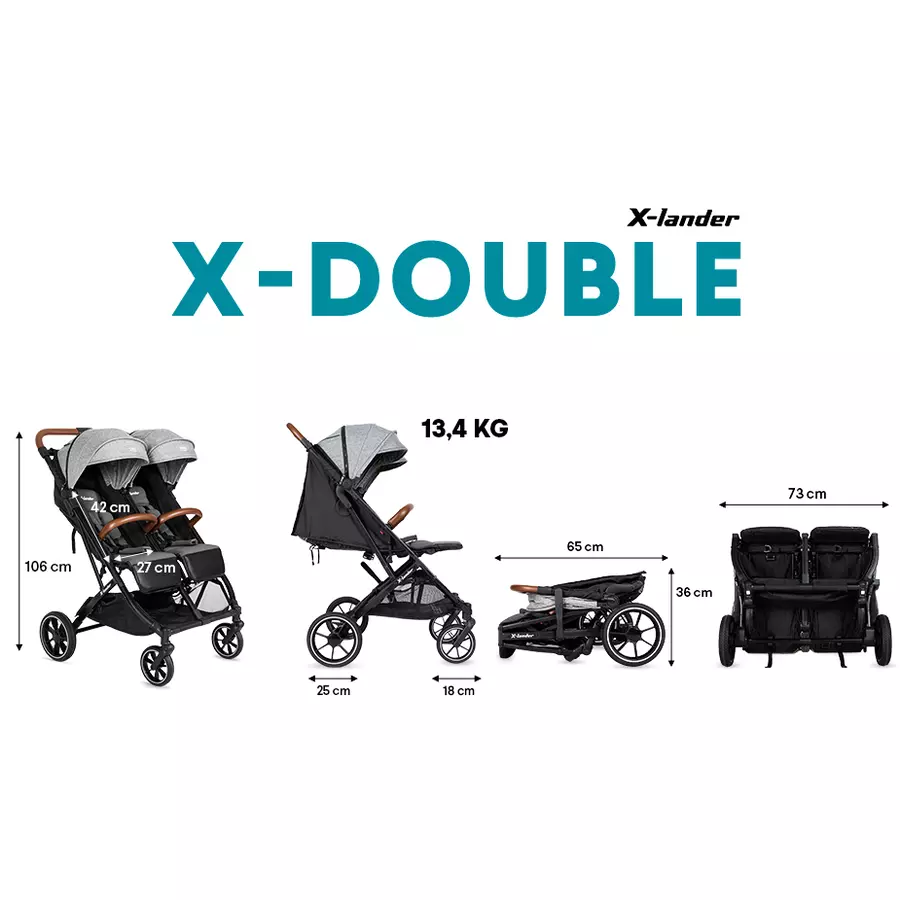 X-lander Geschwisterwagen X-Double Double Black
