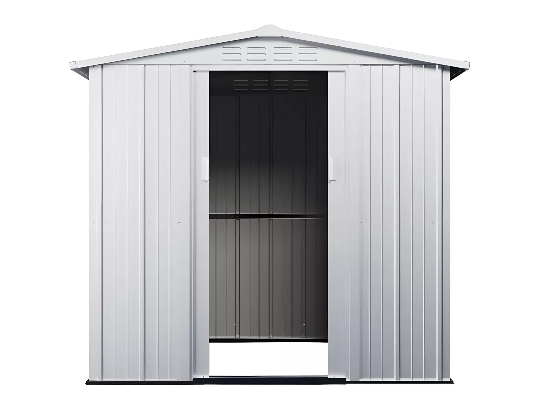 Abri de jardin métal en acier galvanisé gris 3,72 m² LINUS