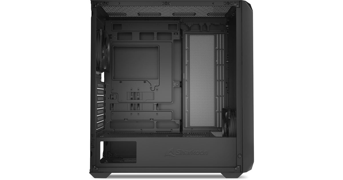 SharkoonAK2 midi tower behuizing  (Zwart | 2x USB-A | 1x USB-C)
