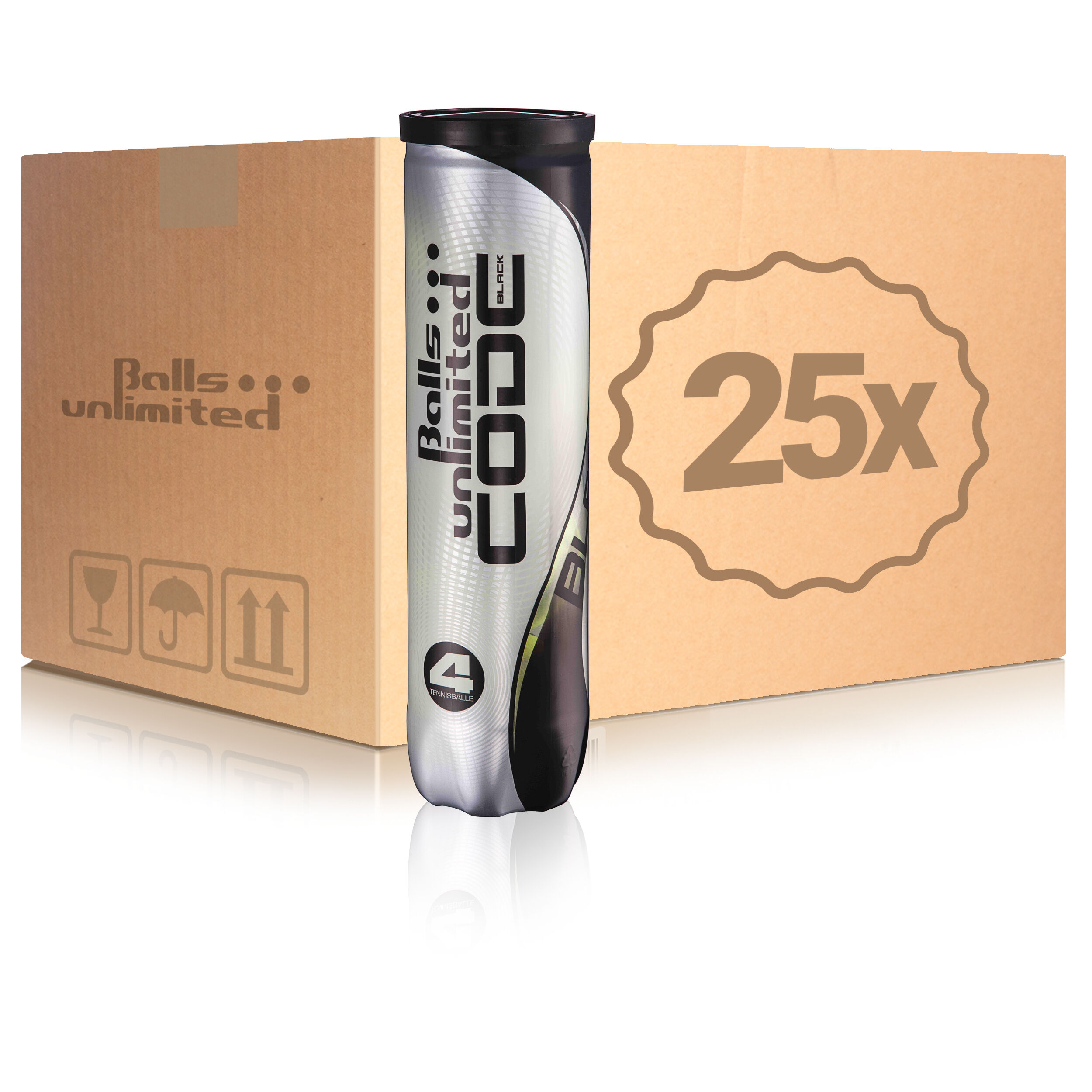 Balls Unlimited Code Black 25 Tubes De 4