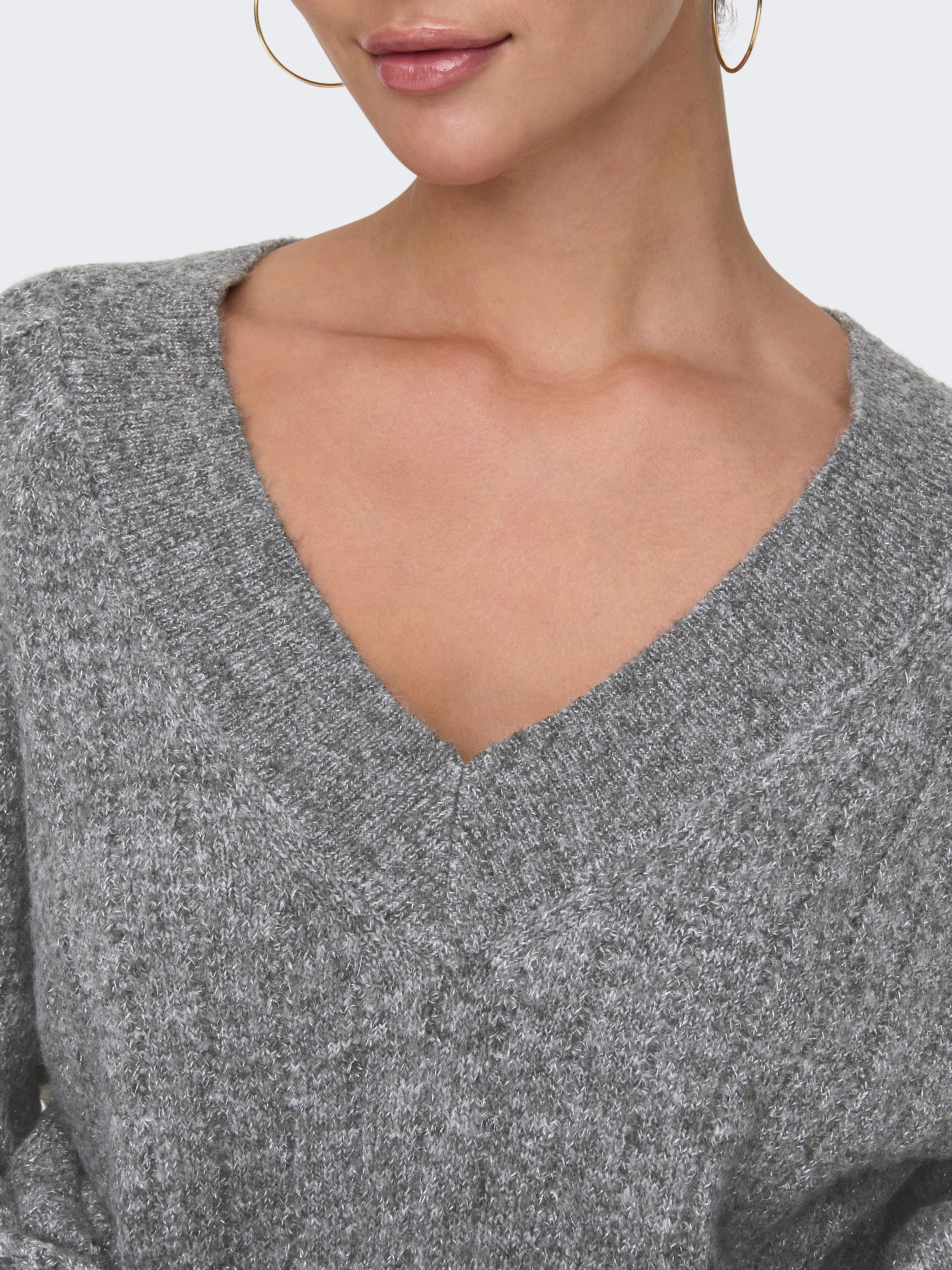 JDYASPEN Strickpullover Medium Grey Melange