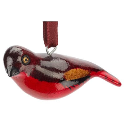 Dekovogel Holz handgeschnitzt, Heuglins Rotkehlchen