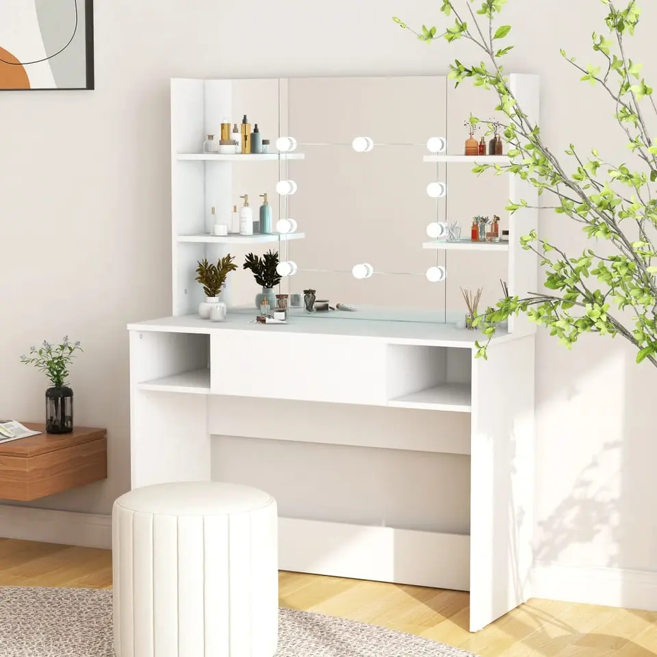 vidaXL - Kaptafel - Wit - MDF