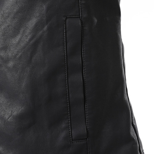 Veste Biker Mike PU Racer Noir