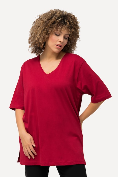 T-Shirt, V-Ausschnitt, Relaxed, Halbarm