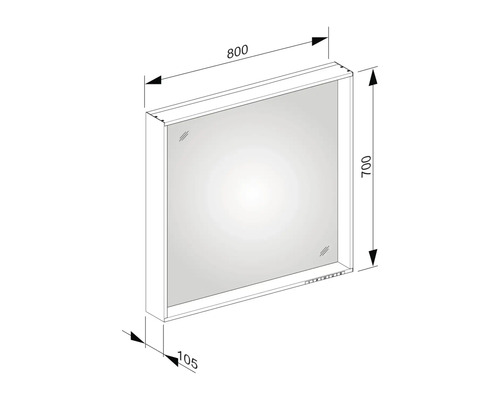 LED badkamerspiegel KEUCO X-Line 80x70 cm wit IP 24
