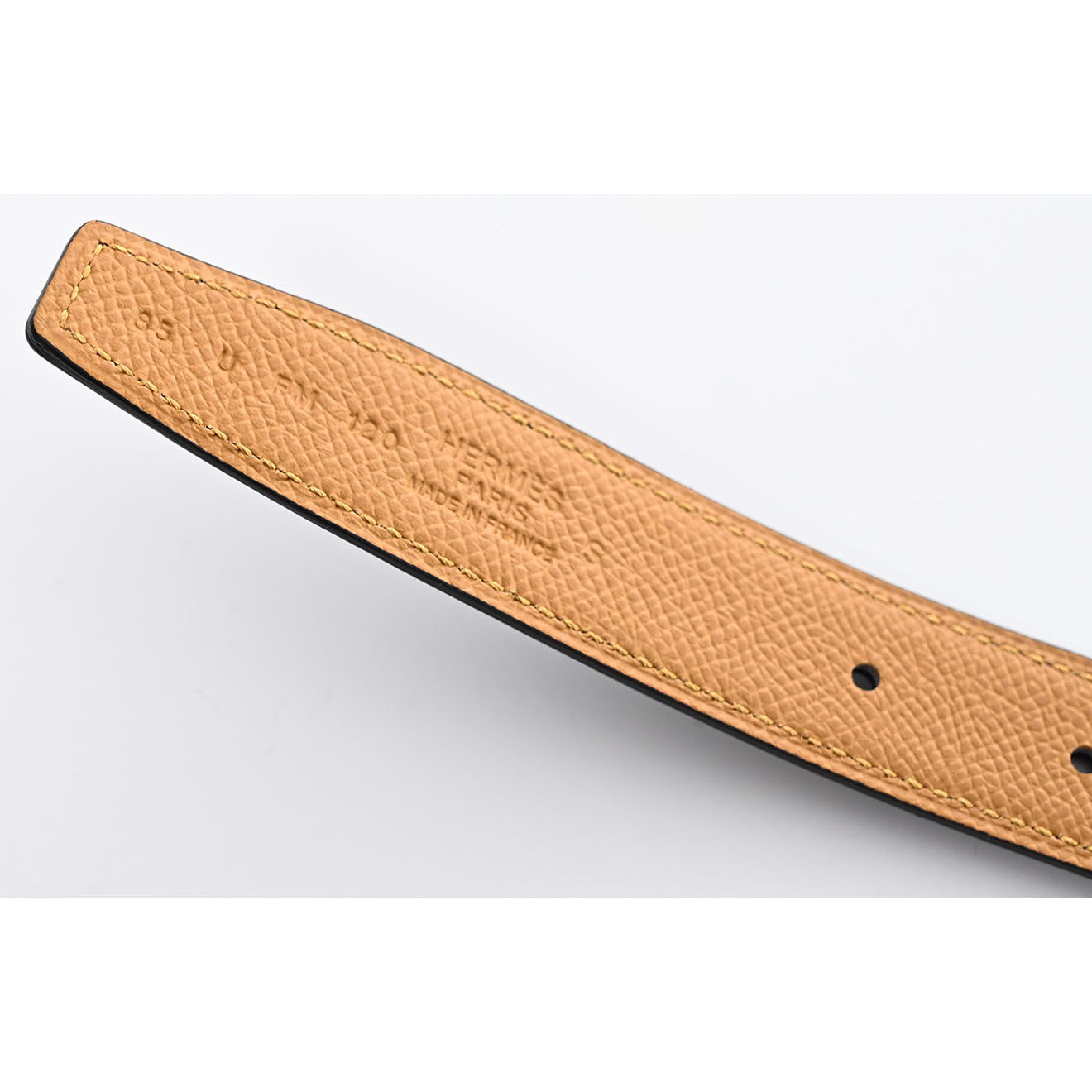 Hermès Ceinture réversible en Cuir et Sésame noire - Très bon état