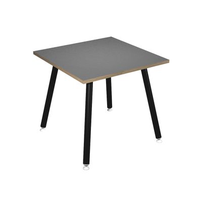Bureau LEONARDO - 80 cm - Pieds métal noirs - Anthracite chants chêne