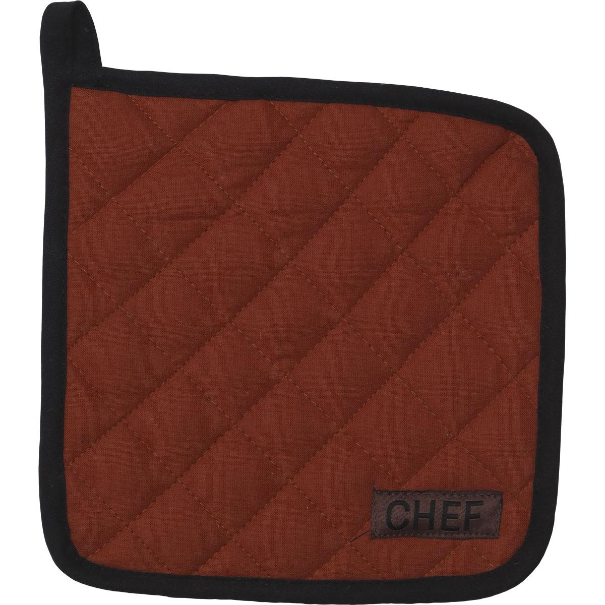 MANIQUE CHEF BLACK LINE 20X20CM COTON TERRACOTTA