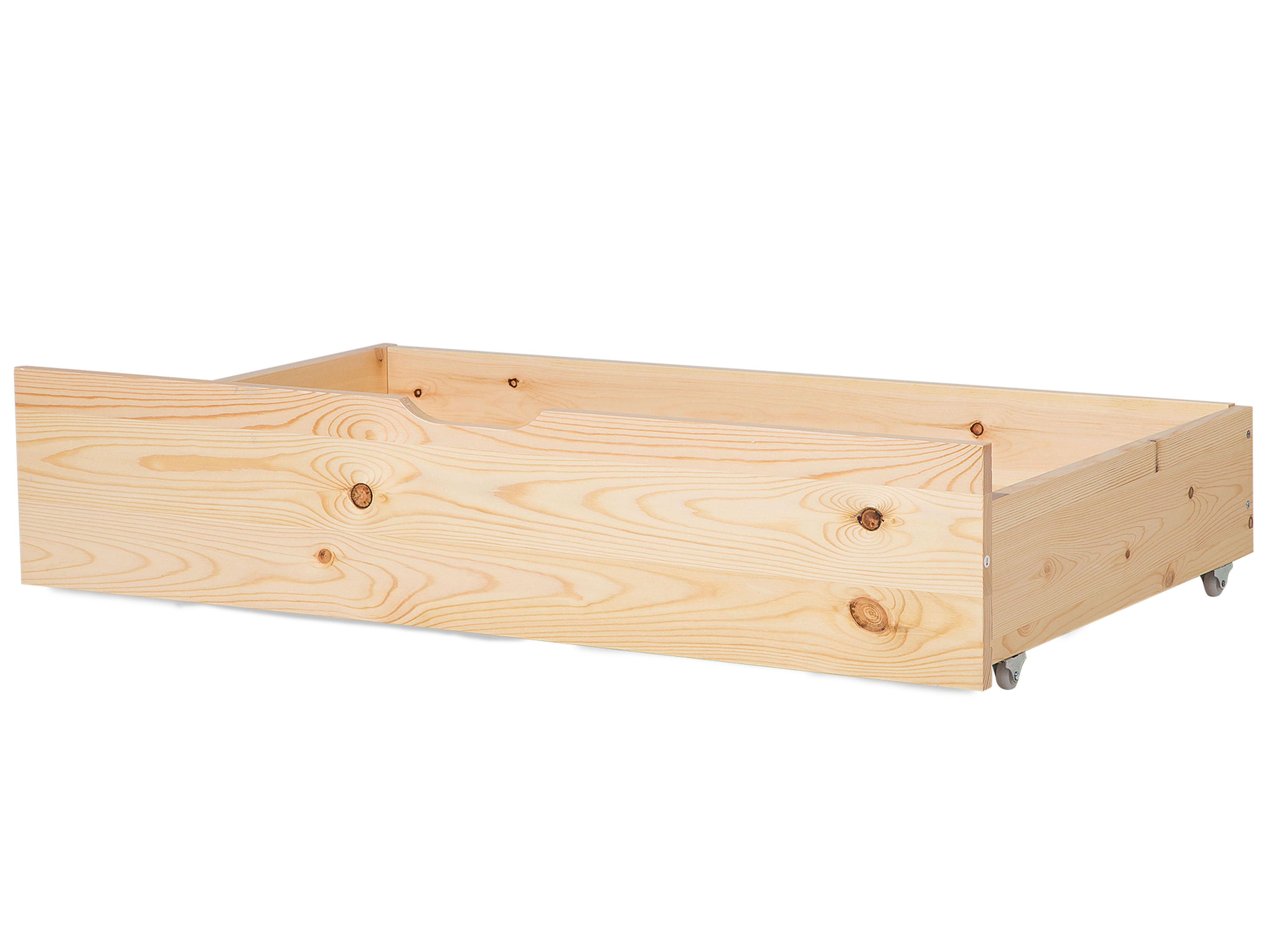 Set van 2 bed opberglades Dennenhout RUMILLY Lichtbruin