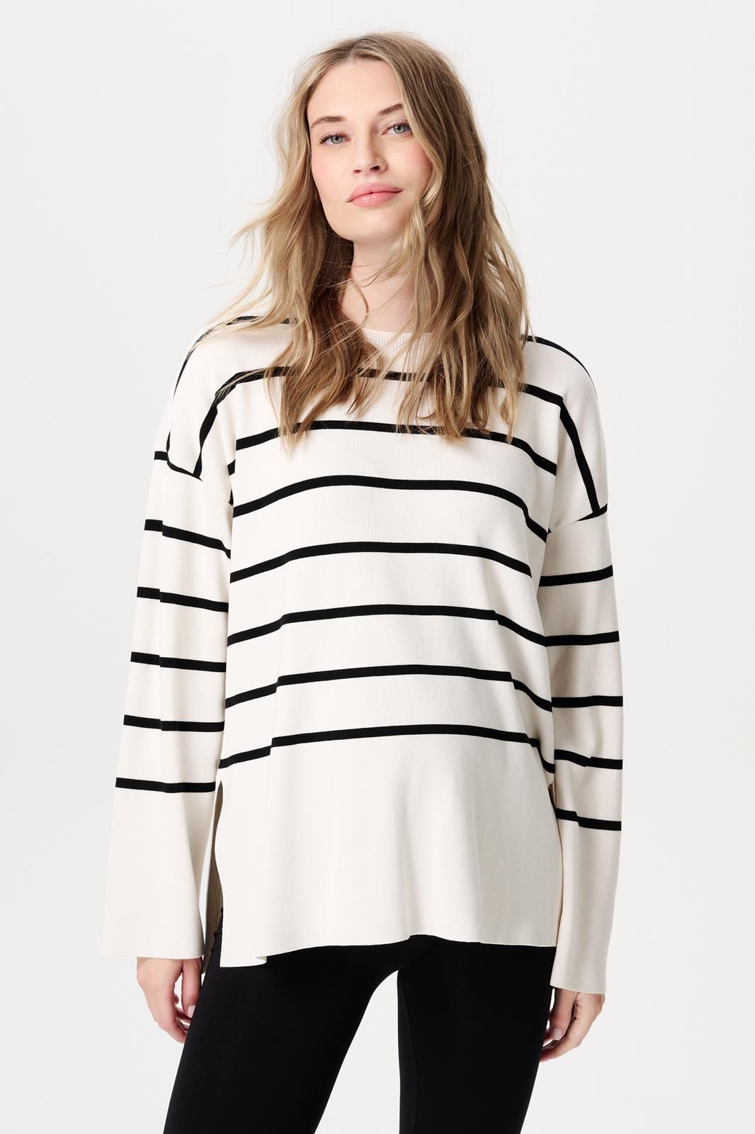 Noppies Maternity Trui met voedingsfunctie Jair - Cream Stripe