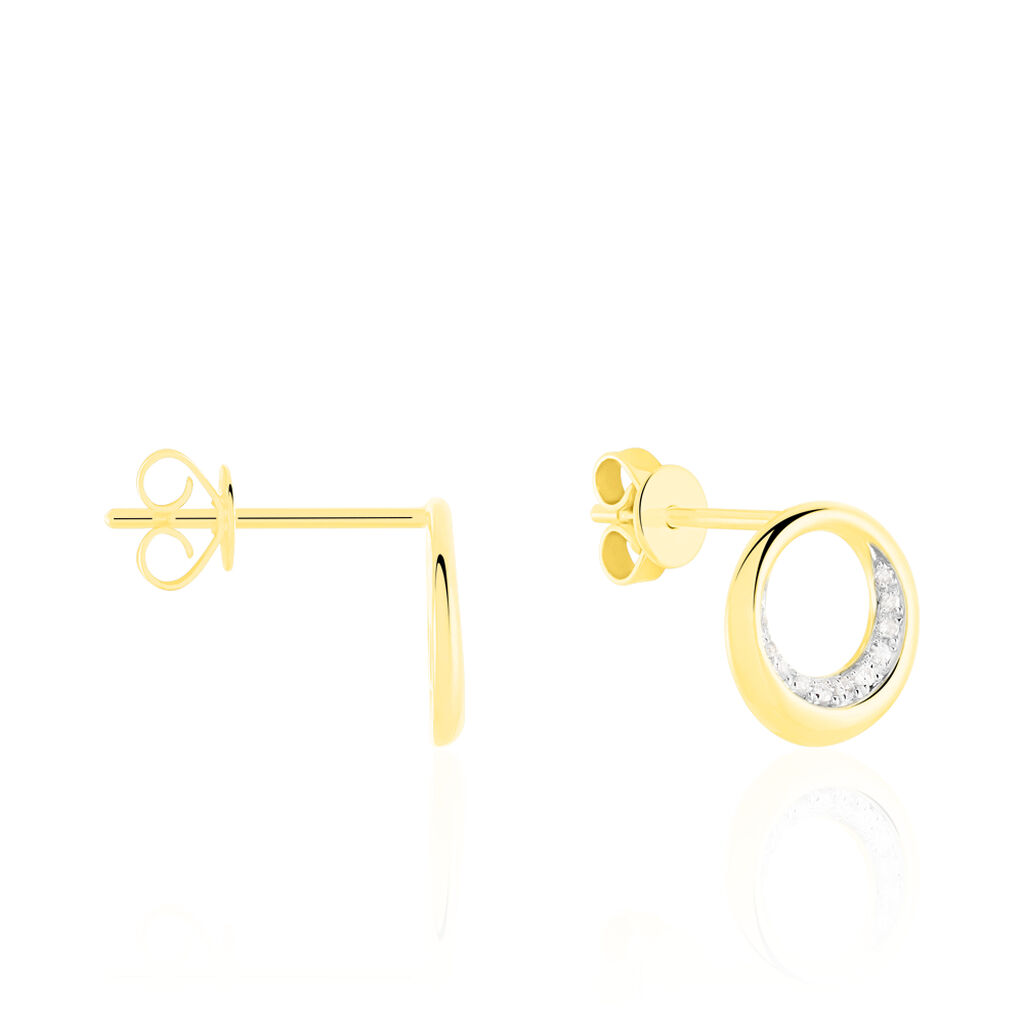 Boucles D'oreilles Puces Batoul Or Jaune Diamant