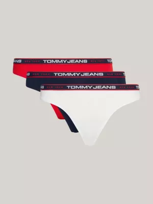 Conjunto de 3 tangas com o logo repetido de Nova York