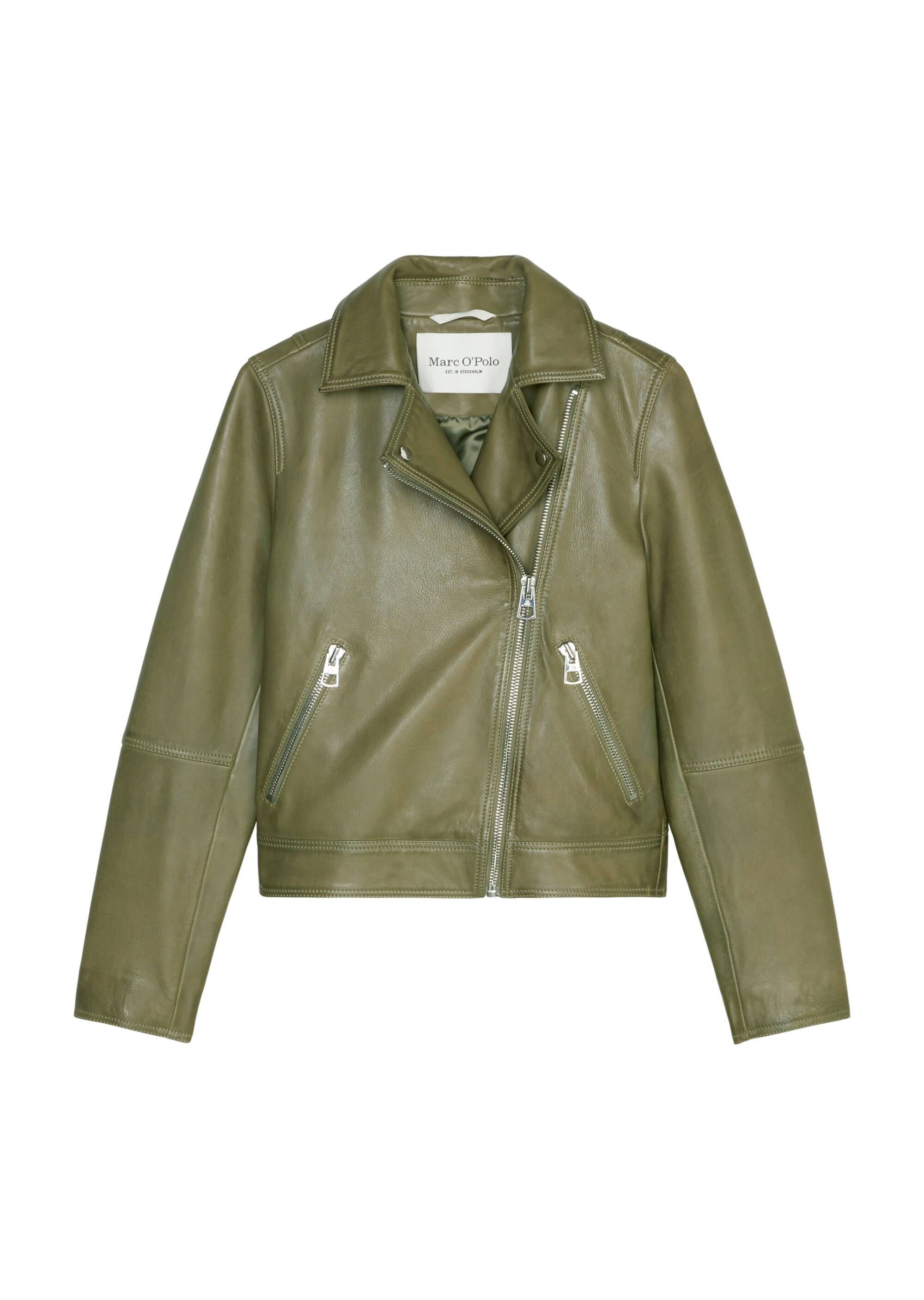 Biker-Lederjacke regularaus softem Lammleder