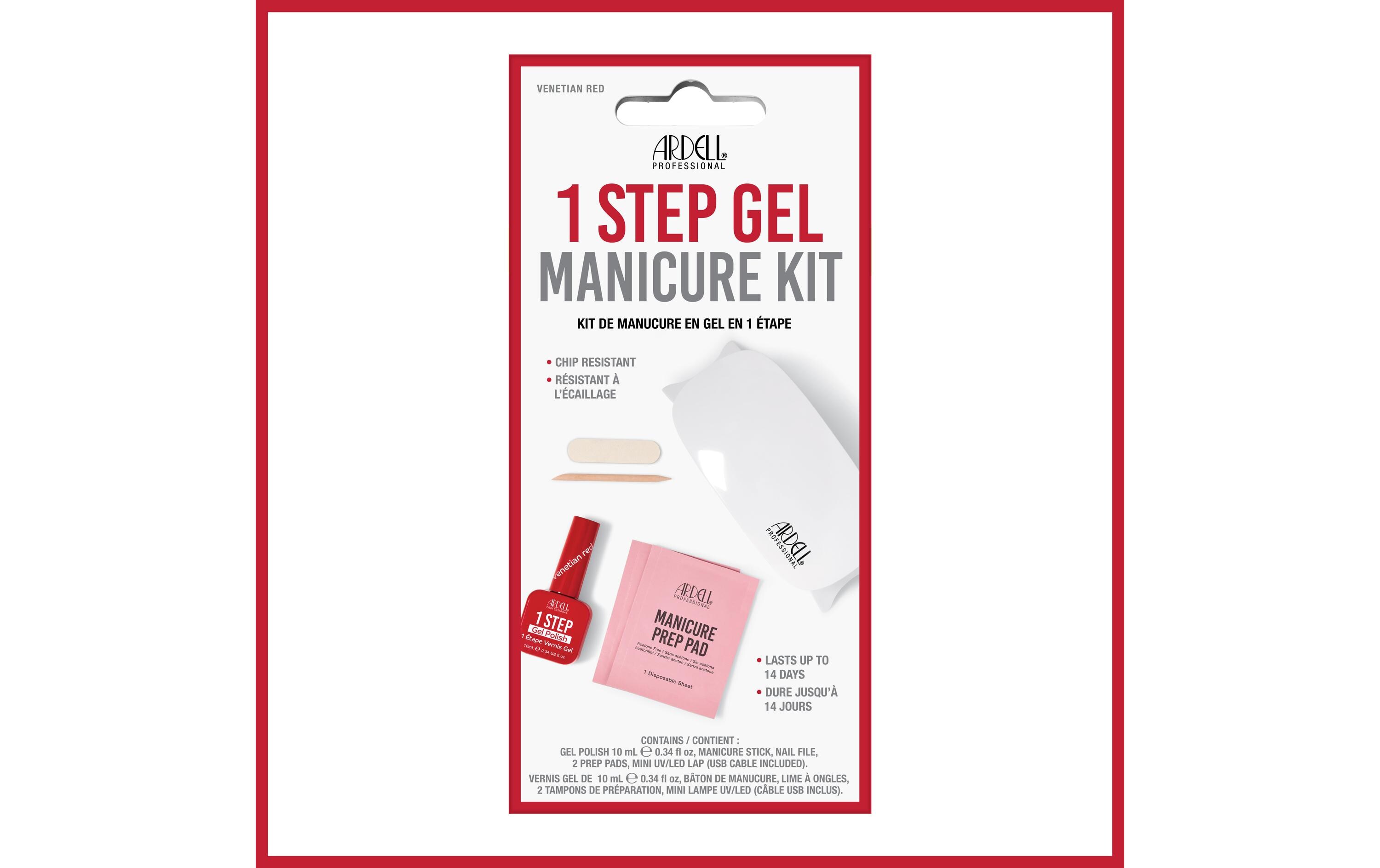 Gelnägel-Set 1 Step Manicure Kit Venetian RedSchnell trocknender UV-Lack
