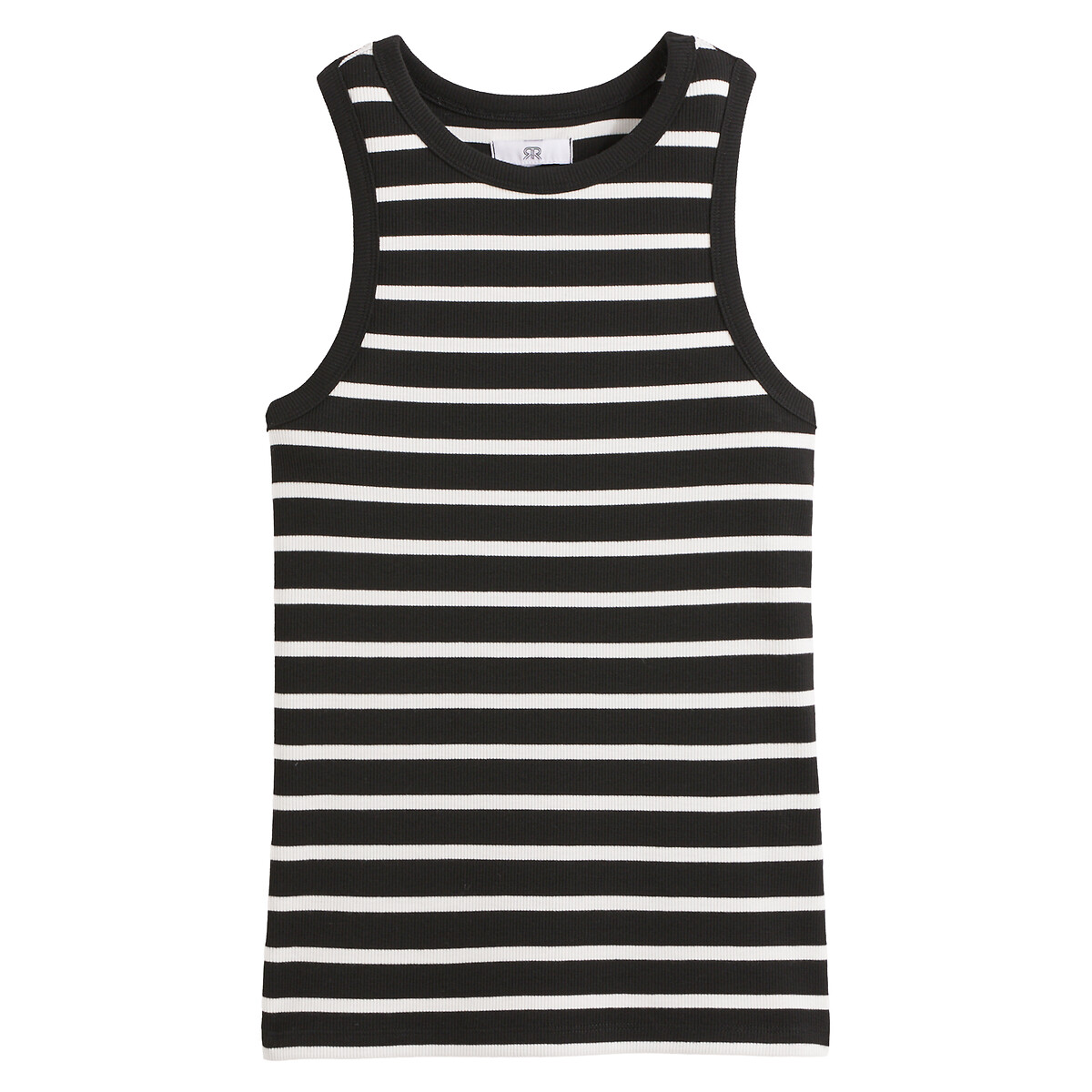 COLEÇÃO LA REDOUTE<br>Regata listrada, detalhes nas mangas estilo americano