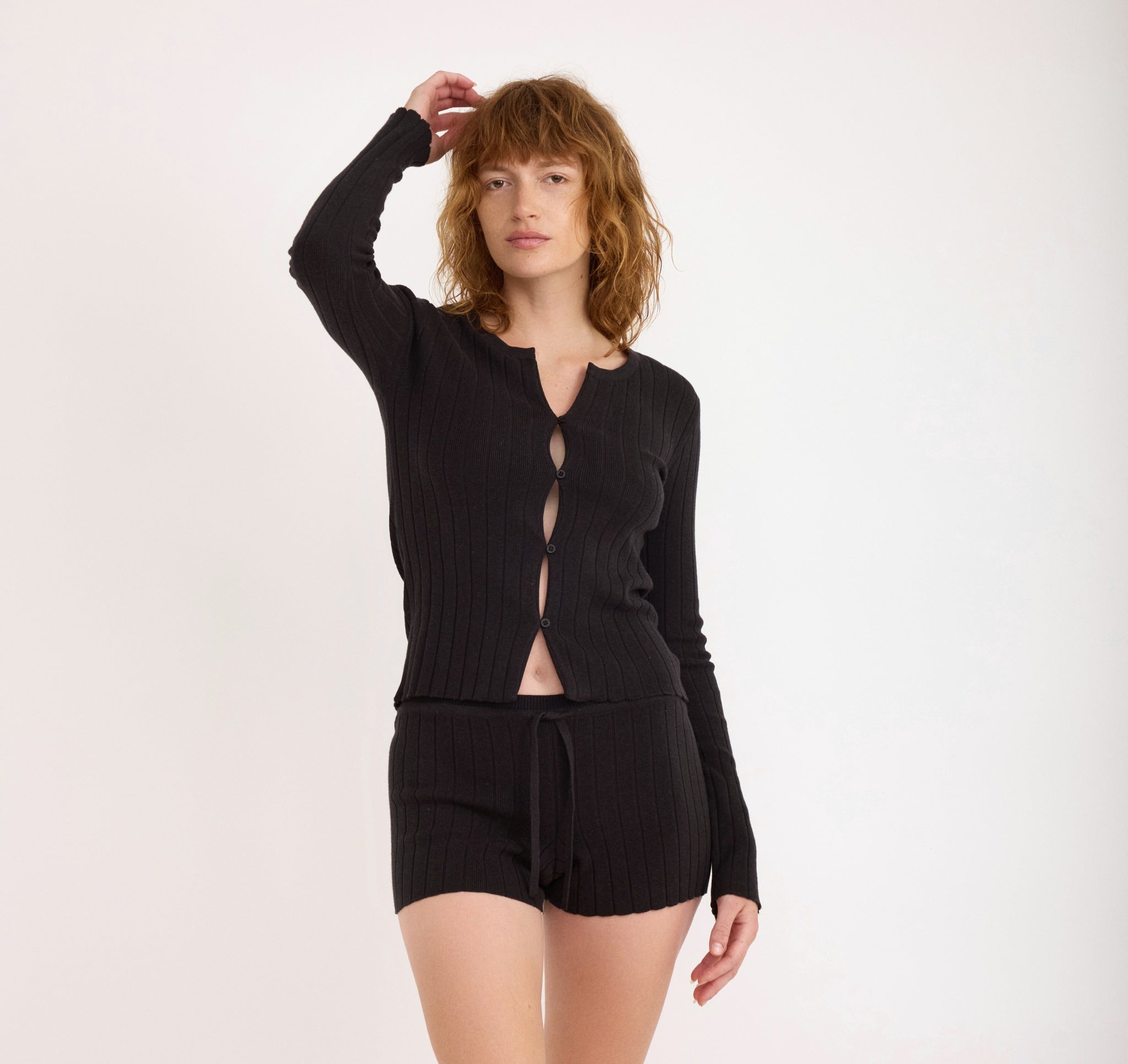 COTTON<br>Soft Knit Rib Cardigan