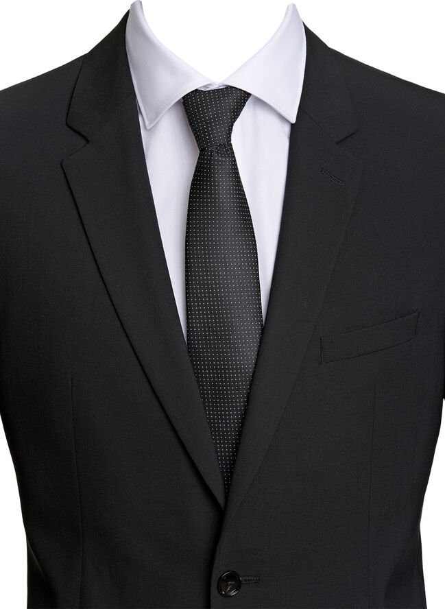 Lindbergh Polyester tie with dots 7 cm Black