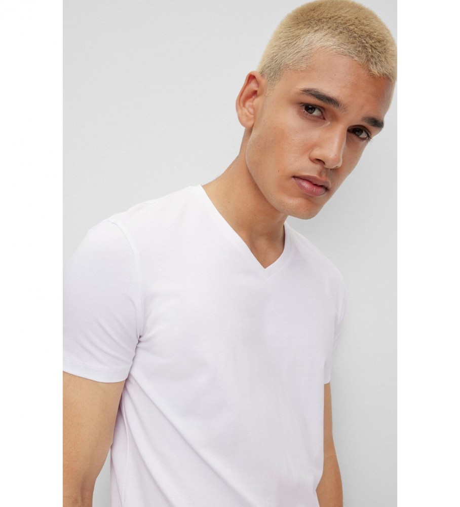 Conjunto de 2 camisetas brancas com decote em V da HUGO