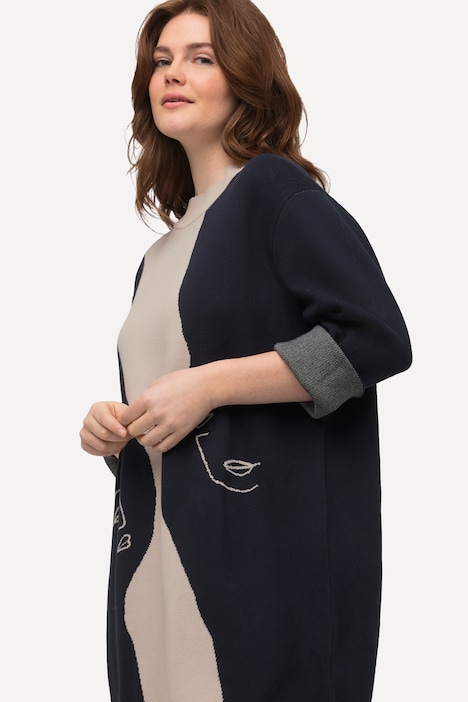 Strick-Minikleid, Frauen, Rundhals, Langarm, Biobaumwolle