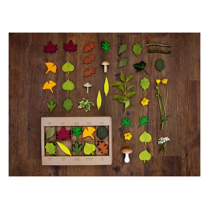 Moon Picnic Feuilles de la forêt en bois