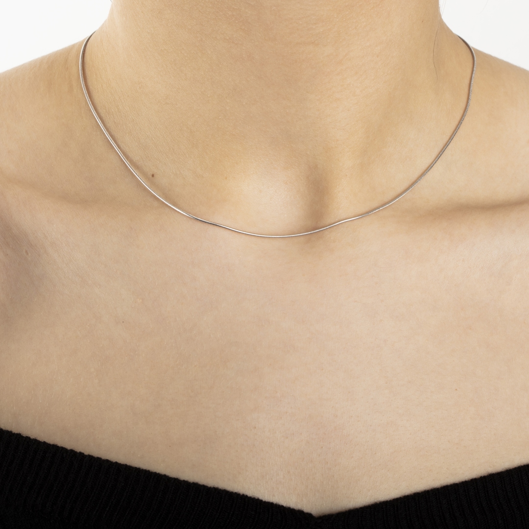 Schlangenkette 750/18 K Weissgold 0.9mm