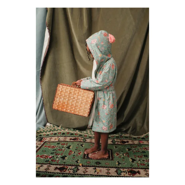 Louise Misha Peignoir Leilou en coton bio | Bleu turquoise