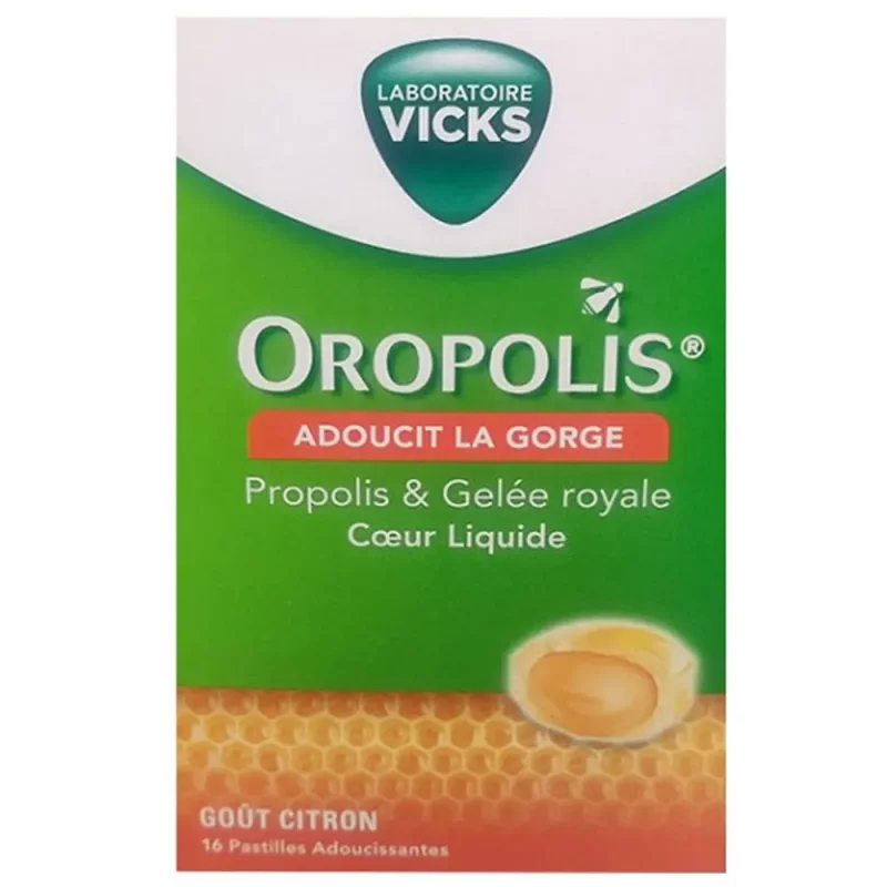 Oropolis Coeur Liquide Gelée Royale Goût Citron - 16 Pastilles