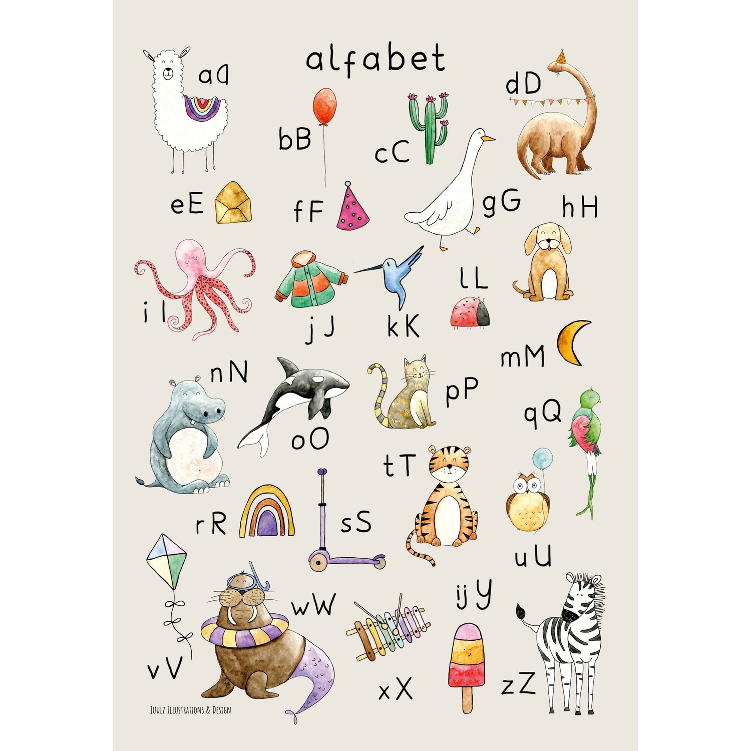 Juulz : Alfabet poster nieuw
