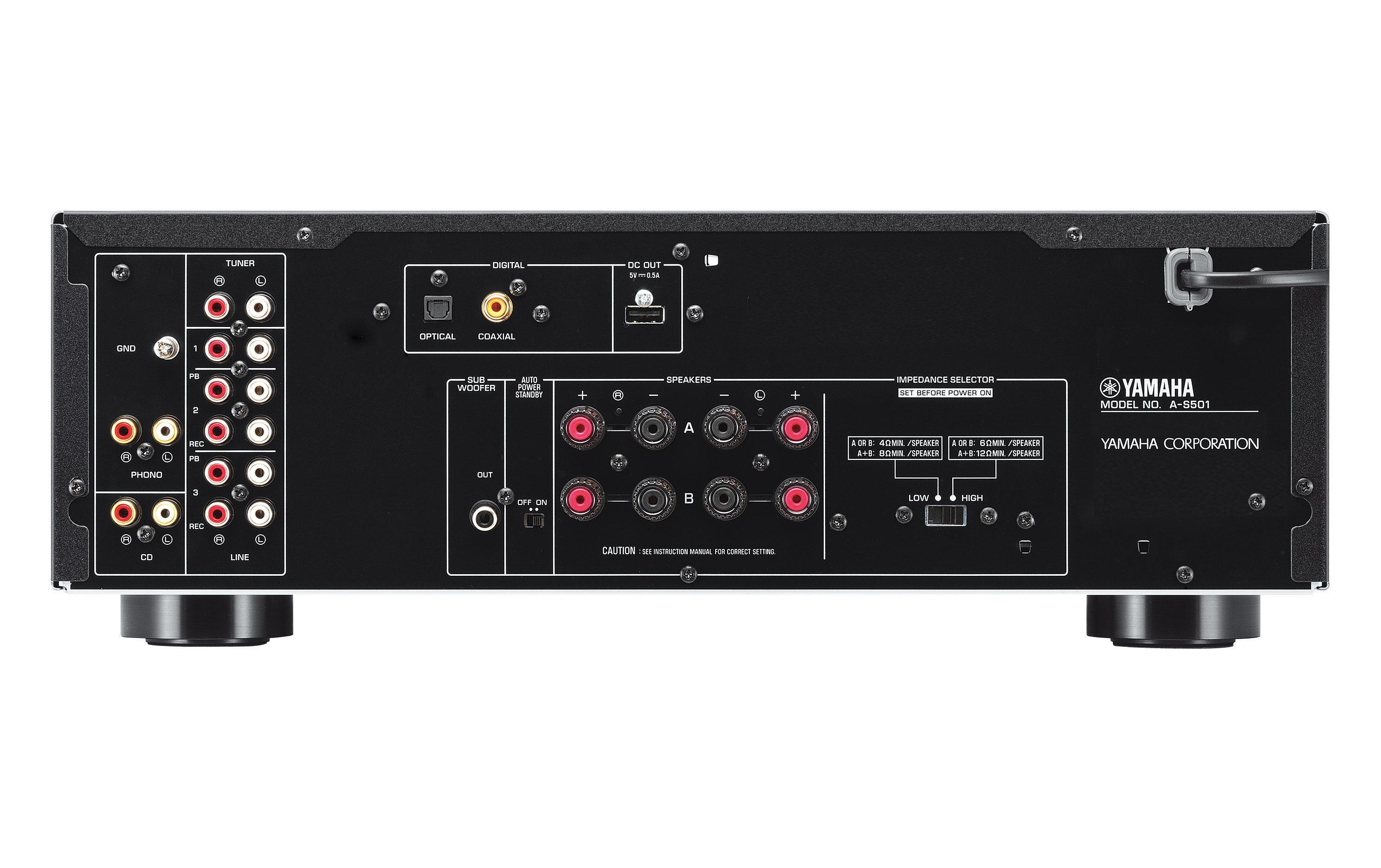 Stereo-Verstärker A-S501 Silber<br>Leistungsfähiger Vollverstärker mit Subwooferanschluss