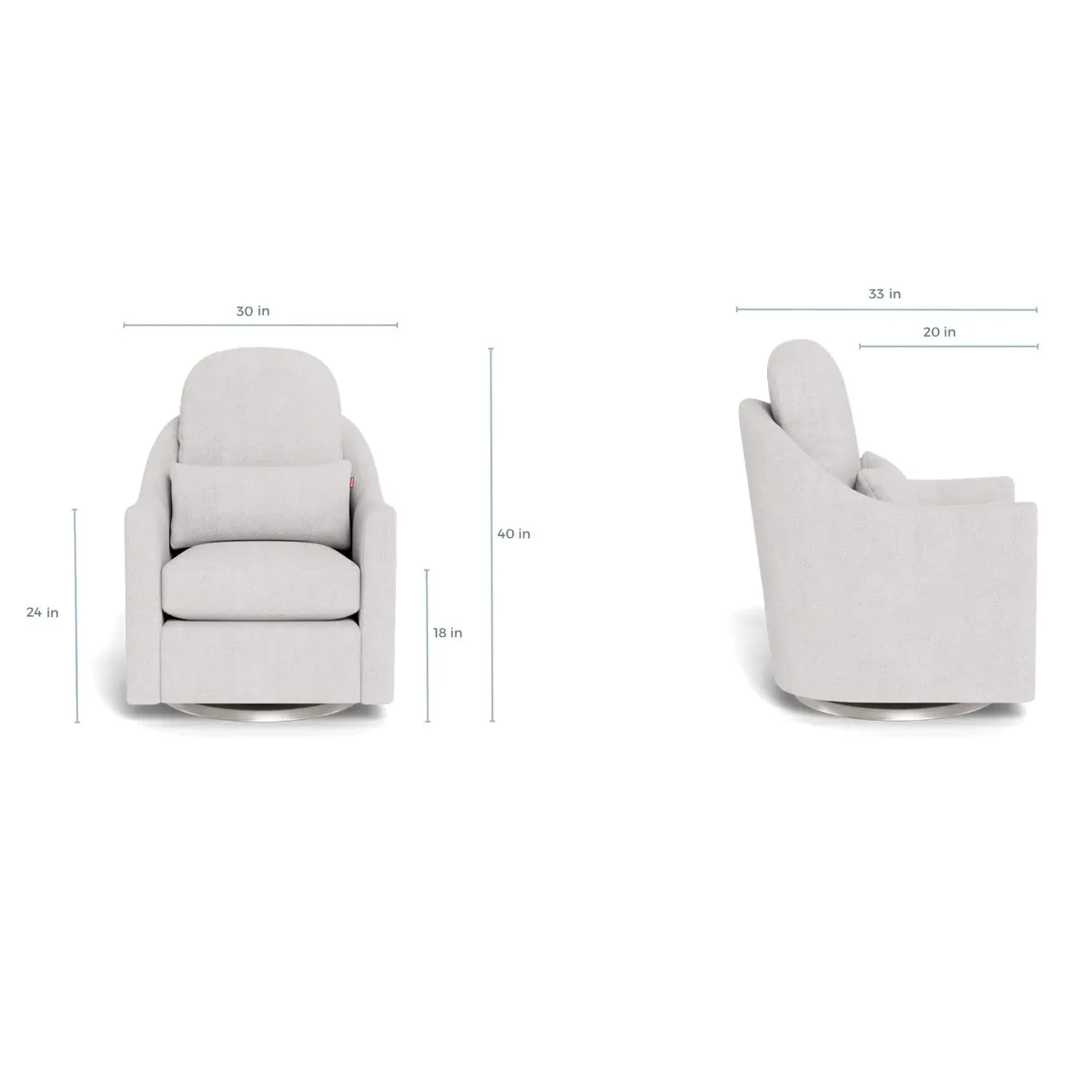 Monte Fauteuil Berçant et Pivotant Nessa - Sand  Argent