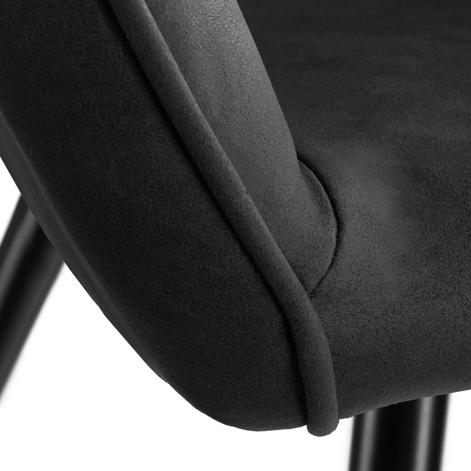 tectake® 2er Set Esszimmerstuhl, gepolstert mit Stoffbezug, schwarze Stahlbeine, 58 x 62 x 82 cm