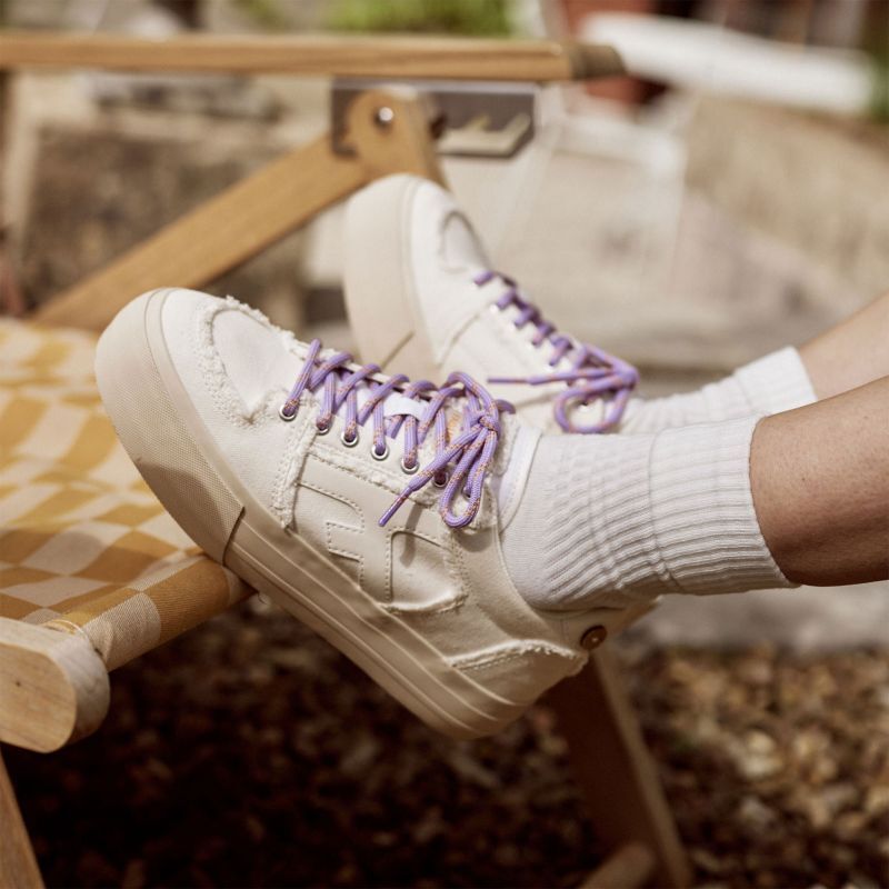 Walnut Platform Coton - Chaussures lifestyle femme