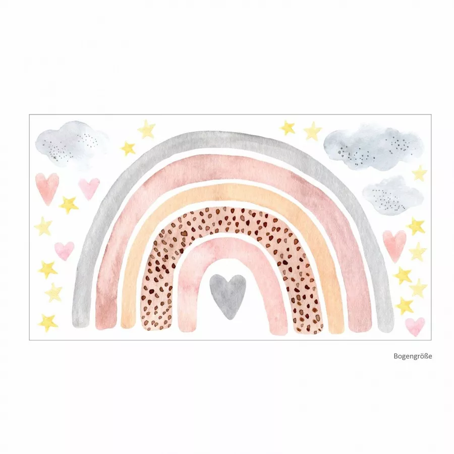 Nikima Wandtattoo 227 Wandtattoo Regenbogen Wolken bunt