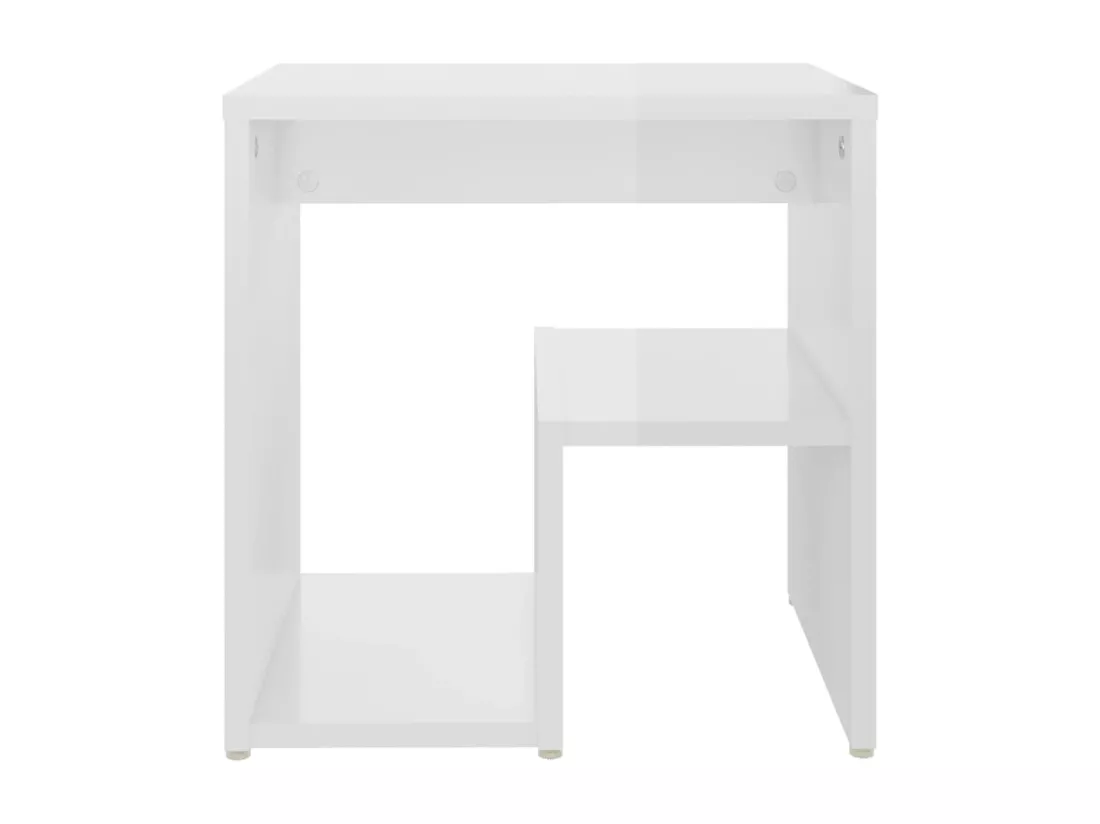 Tables de chevet 2 pièces Blanc brillant 40x30x40 cm Aggloméré