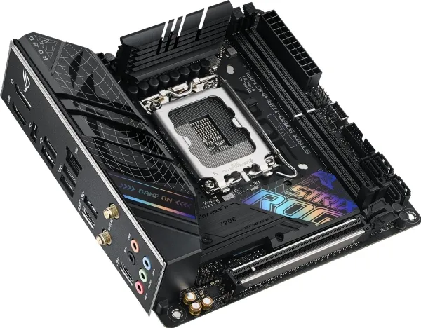 ASUS ROG STRIX B760-I GAMING WIFI - Bundkort - mini ITX - LGA1700 sokkel - B760 Chipset - USB 3.2 Gen 1, USB-C 3.2 Gen 1, USB-C 3.2 Gen 2x2, USB-C 3.2 Gen2 - 2.5 Gigabit LAN, Wi-Fi 6E, Bluetooth - onboard grafik (CPU påkrævet) - HD Audio (8-kanaler)