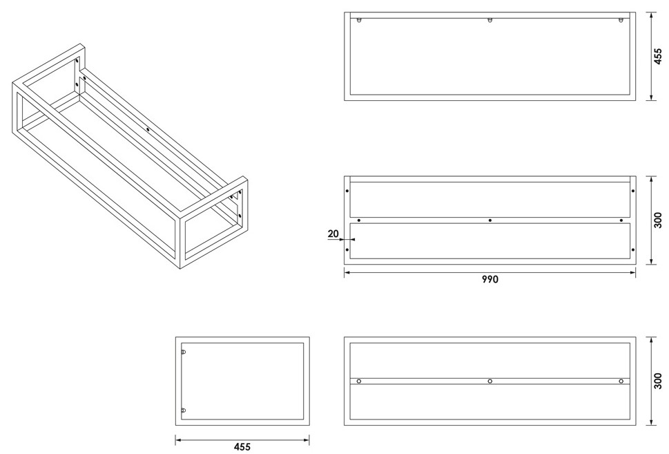 Brauer Believe frame voor wastafel 100cm RVS geborsteld
