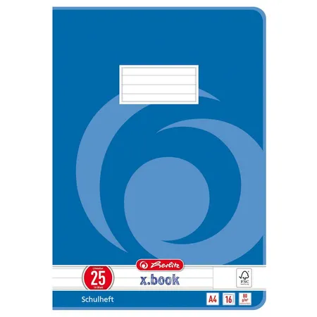 Herlitz Schulhefte DIN A4, 16 Blatt, Lineatur 25, 5 Stück