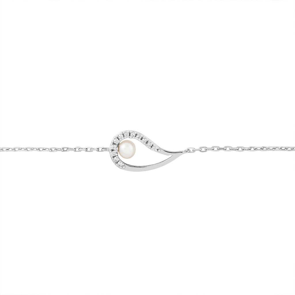 Bracelet Akiko Argent Blanc Perle De Culture Et Oxyde De Zirconium