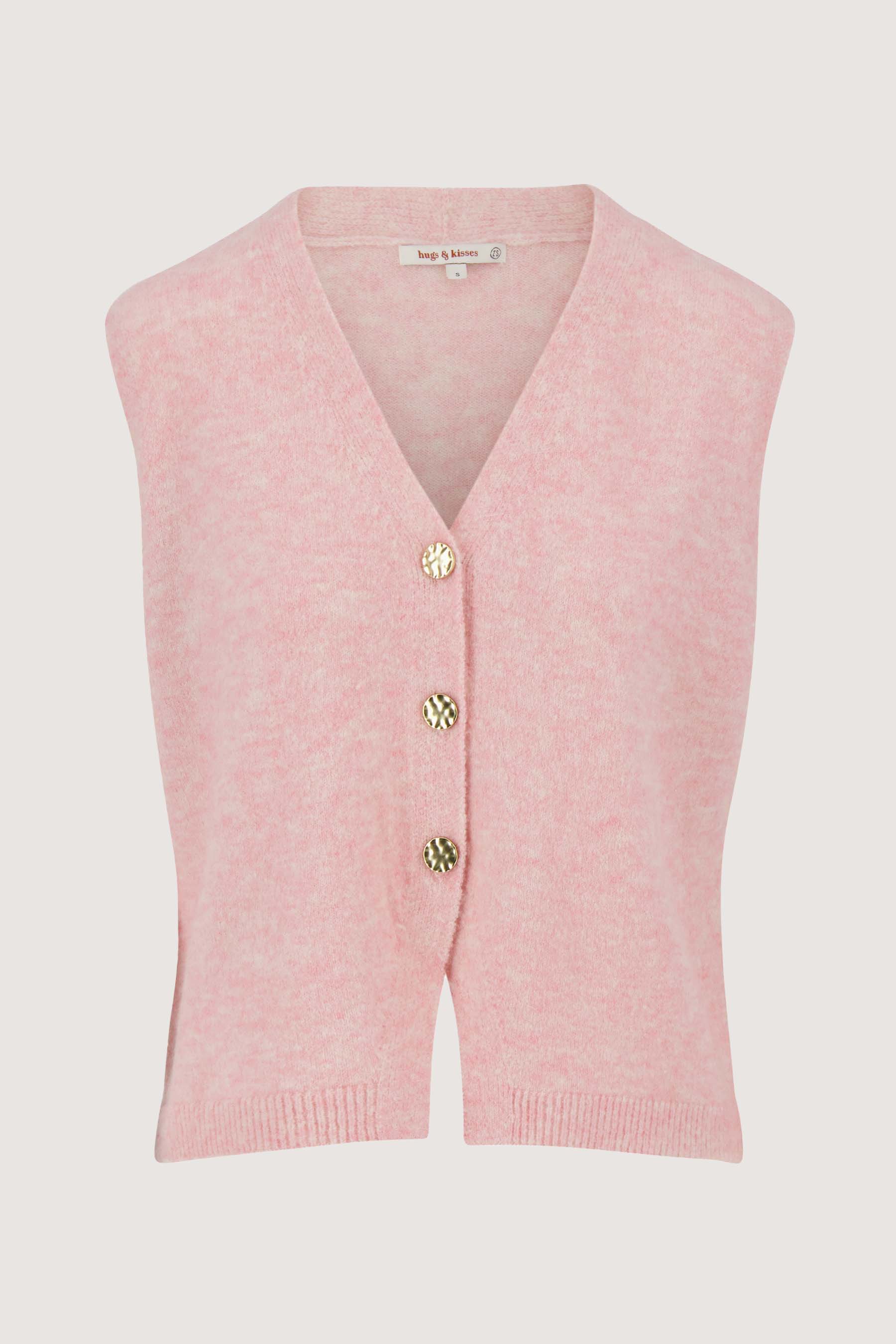 gebreid gilet met leuke knopen