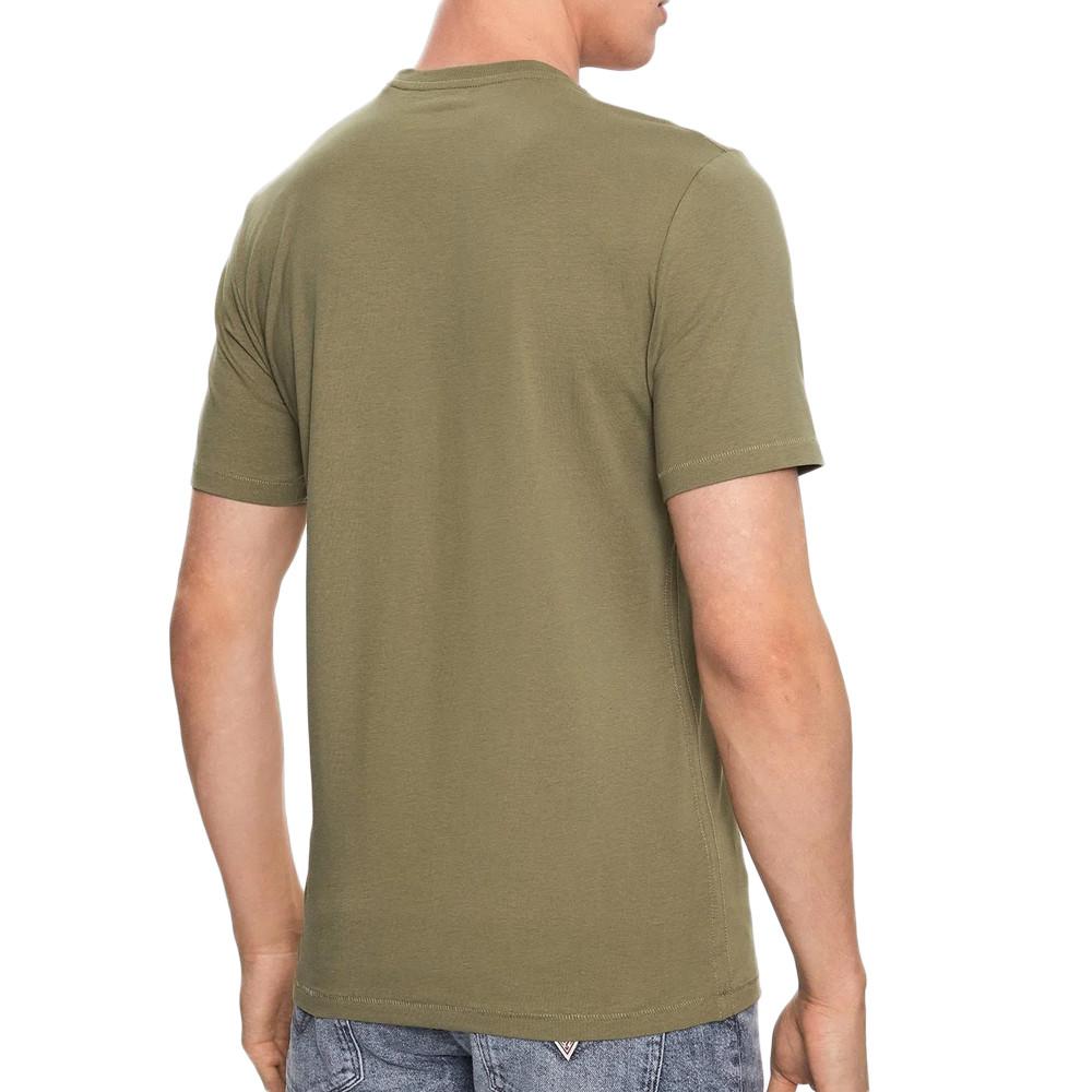 Guess T-shirt Kaki Homme Guess Puff