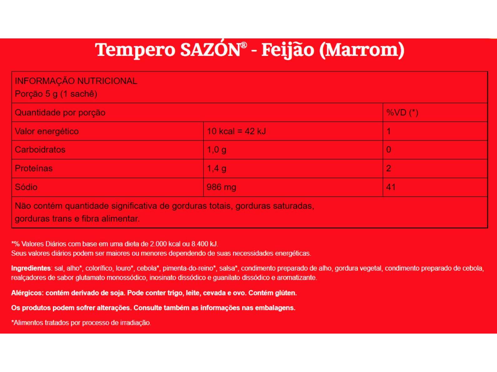 TEMPEROS SAZÓN PARA FEIJÃO COM SAL 60G