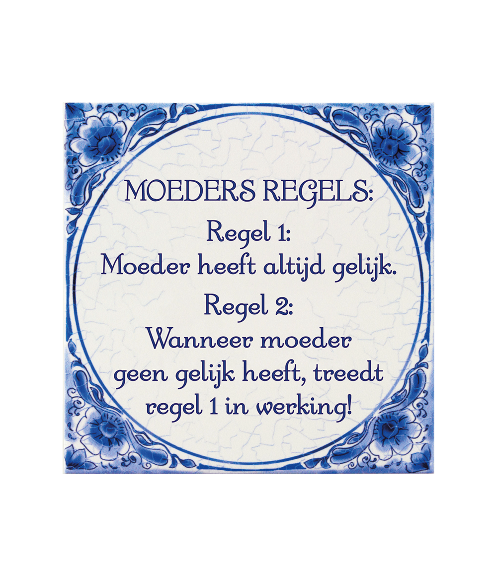 Delfts Blauw Tegel Moeders Regel 14,5cm