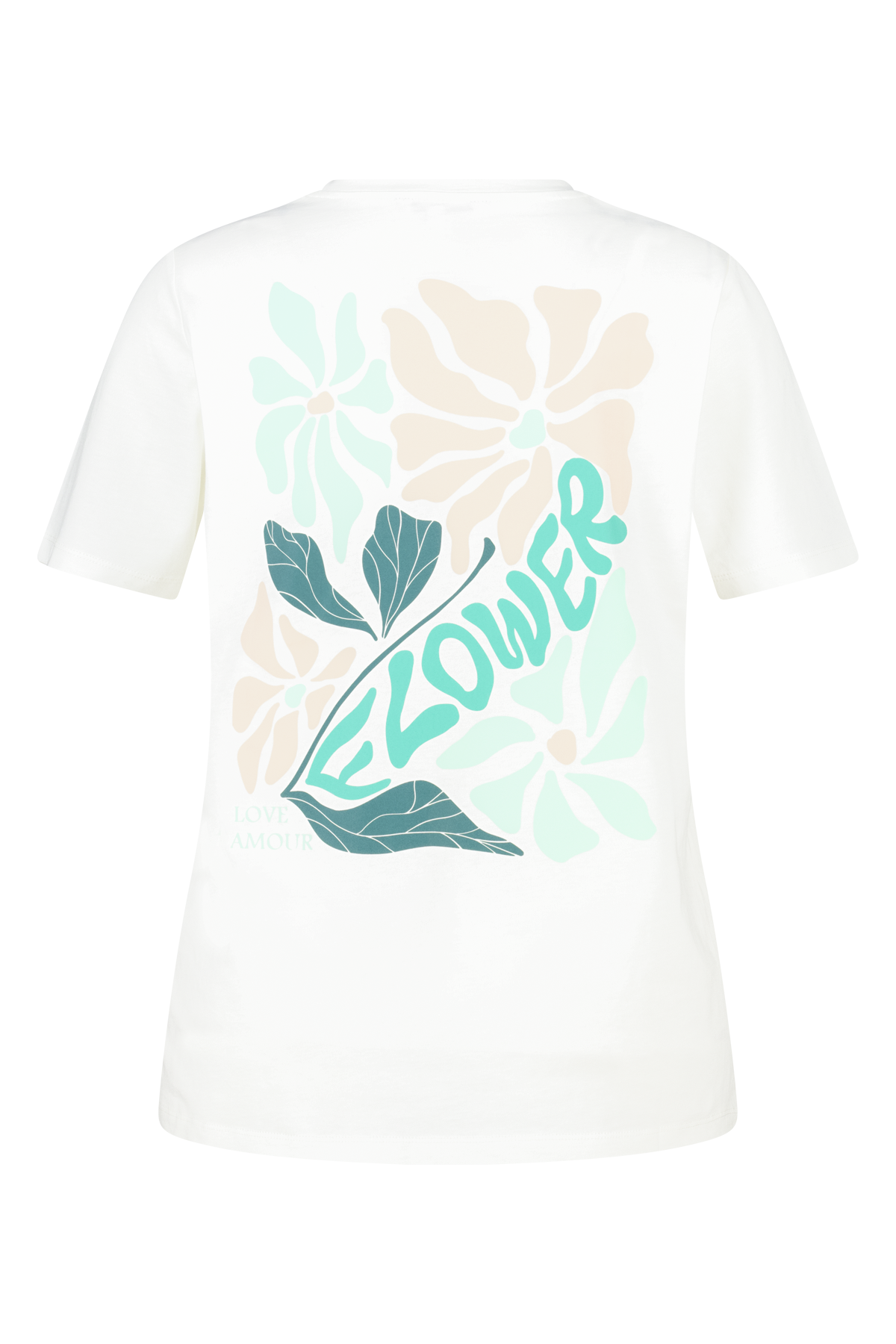 T-shirt met flowerprint Gebroken wit