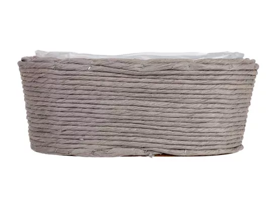 Panier ovale en osier gris 28x19x11h cm