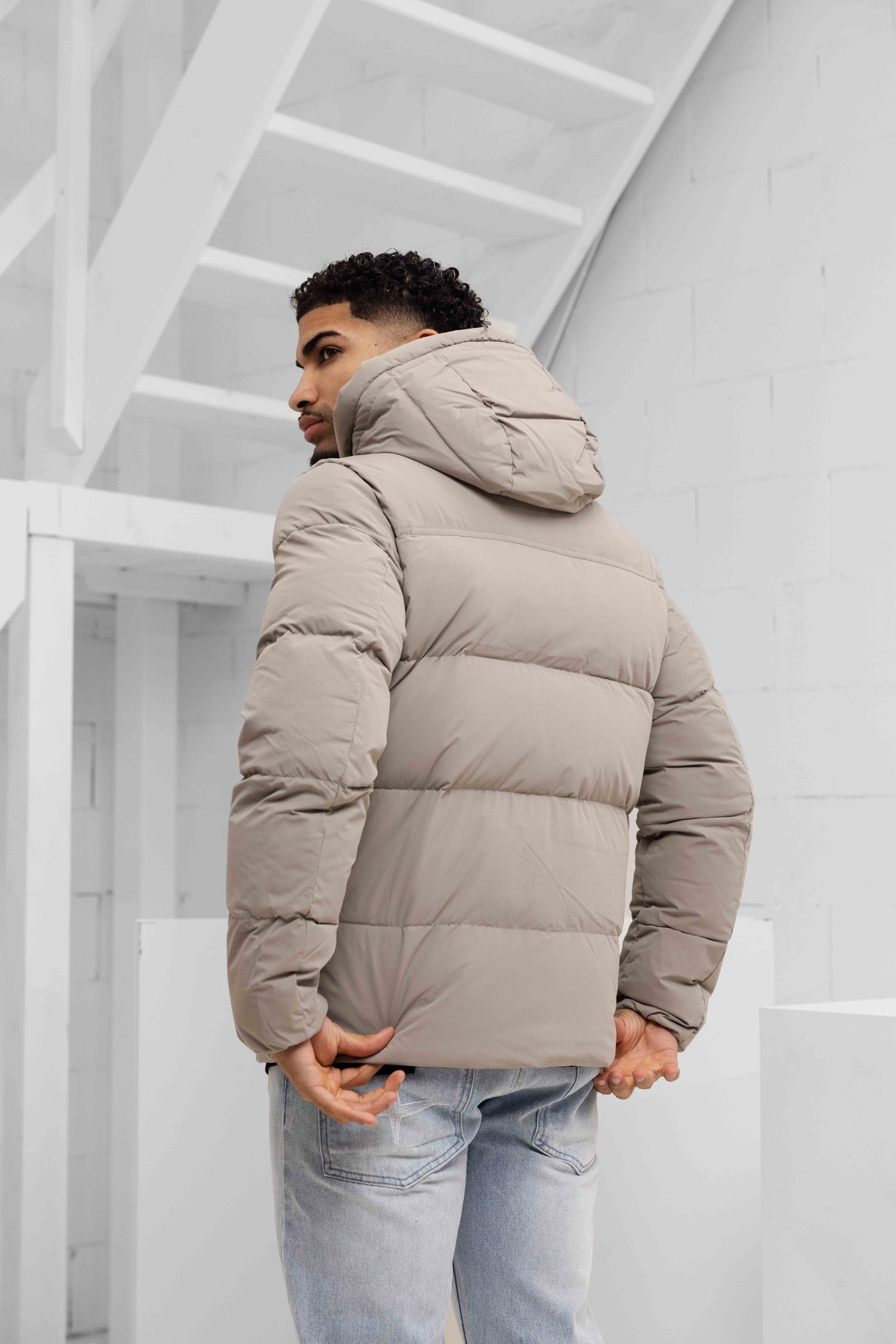 Croyez Down Puffer Jas Heren Lichtbruin