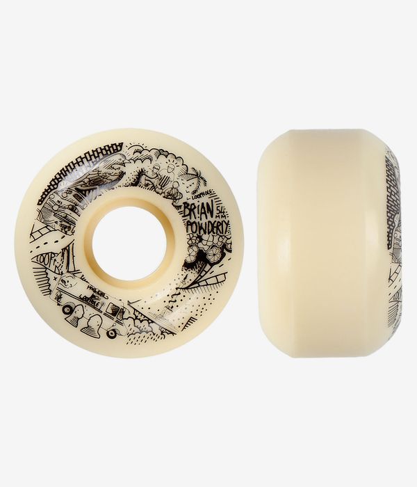 Loophole Powderly Teardrop Rollen (white black) 54mm 101A 4er Pack